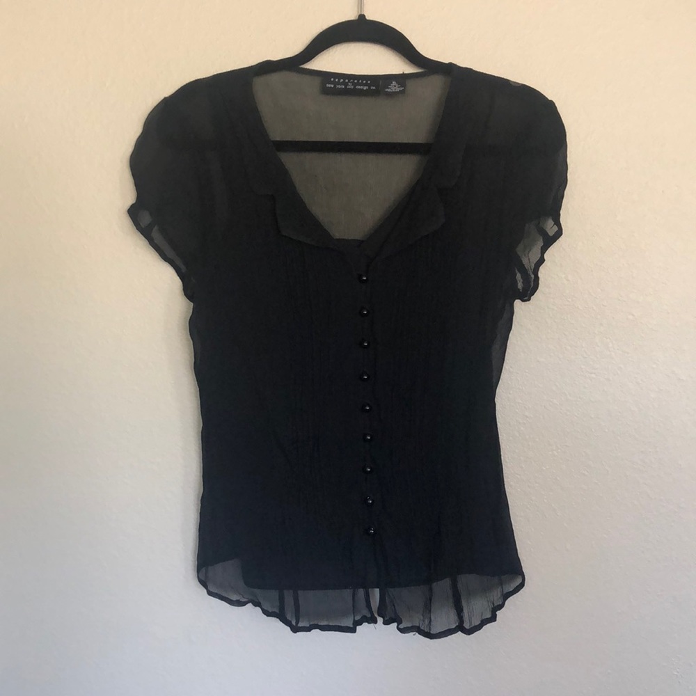 Black layered button up tank